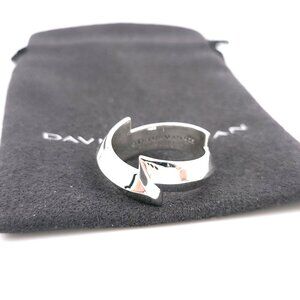 Rare David Yurman Sterling Silver Lightning Bolt Wrap Ring Size 7.5 w/ Pouch